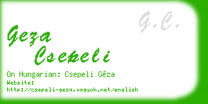 geza csepeli business card